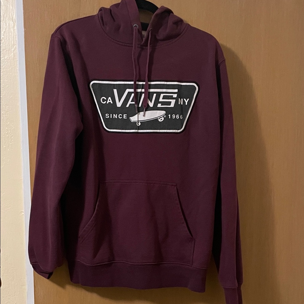 Vans Men's Maroon Hoodie with Logo